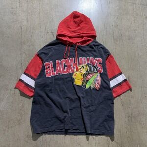 Vintage Chicago Blackhawks Hoodie Mens Medium Black Red NHL Hockey Apex One 90s